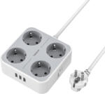 Tessan 4 Plug + 3 USB 1,5 m Switch (TS-302)