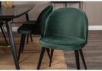 Venture design Scaune de sufragerie Velvet, 2 buc. , negru&verde, catifea 19924-884 (444715)