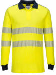 Portwest FR702 jól láthatósági lángálló hosszú ujjú póló sárga navy (FR702YNRXL)