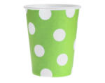  Zöld Green Polka Dots papír pohár 6 db-os 270 ml (MLG678045) - gyerekagynemu