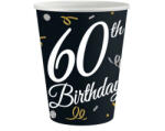  Happy Birthday 60 BandC papír pohár 6 db-os 200 ml (MLG151213)