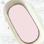MimiNu - Cearceaf cu elastic pentru landou, carucior si cosulet, 80x35 cm, Din Jerseu, Material certificat Oeko Tex Standard 100, Pink (6426972010511)
