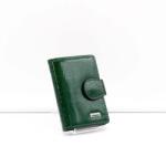 Fuerdanni zöld / lakk / nyomottmintás álló patentos kártyatartó k19