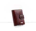 Fuerdanni sötétbarna / lakk / nyomottmintás álló patentos kártyatartó k19