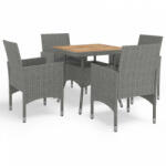 vidaXL 5 részes szürke polyrattan és akácfa 3058323