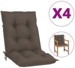 vidaXL Perne scaun cu spătar scund, 4 buc. , taupe, 100x50x7 cm, textil (314303)