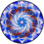 Bindu Mandala Ablakmatrica - Lótusz kék barna