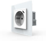 LIVOLO Priza simpla Schuko si slot USB Tip-C Standard German 2M cu panou din sticla (VL-FCTF16A.UC18W-P7E-2WP)