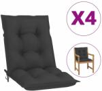 vidaXL Perne scaun cu spătar mic, 4 buc. , antracit 100x50x7 cm textil (314279)