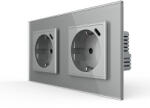 LIVOLO Priza dubla Schuko si slot USB Tip-C Standard German 2M cu panou din sticla (VL-2FCTF16A.UC18W-P7E/E-4IP)