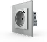 LIVOLO Priza simpla Schuko si slot USB Tip-C Standard German 2M cu panou din sticla (VL-FCTF16A.UC18W-P7E-2IP)