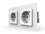 LIVOLO Priza dubla Schuko si slot USB Tip-C Standard German 2M cu panou din sticla (VL-2FCTF16A.UC18W-P7E/E-4WP)