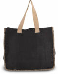 Kimood Női táska Kimood KI0248 Jute Bag With Contrast Stitching -Egy méret, Black/Natural