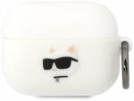 Karl Lagerfeld 3D logó NFT Choupette fej szilikon tok Airpods Pro White