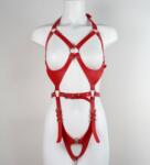 Guilty Toys Harness Body, Piele Ecologica, Rosu, S-L, Guilty Toys