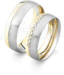  14 karátos sárga- és fehérarany karikagyűrű FA1 F1