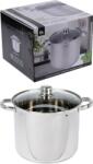 Excellent Houseware Oala cu capac sticla, 24x20 cm, inox, volum 9 litri