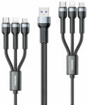 REMAX Jany Series többfunkciós 6 az 1-ben USB kábel - micro USB + USB Type C + Lightning / micro USB + USB Type C + Lightning, 2m, fekete (RC-124) (RC-124) - smartgo