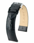 Hirsch Crocograin borjúbőr óraszíj, fekete, 18/16L - oraszij