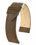 Hirsch Osiris Nubuck borjúbőr óraszíj, sötétbarna, 16/14M