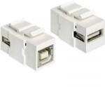 Delock USB modul, USB 2.0 A típusú aljról USB 2.0 B típusú aljra, fehér, Keystone (1982627)