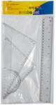 School Art Vonalzó Készlet 4 Darab/Csomag Egyenes (30 cm) 45 Fokos 60 Fokos Szögmérő (LDHX0061)