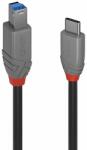 Lindy Кабел Lindy Anthra Line (LNY-36666), от USB-C(м) към USB-B(м), 1m, черен, 5Gbps (LNY-36666)