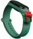 Hurtel Strap Xmas Wristband for Xiaomi Mi Band 6 / Mi Band 5 Christmas Silicone Strap Bracelet Dark Green (Gift) - vexio