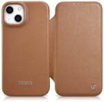 ICARER Husa iCarer CE Premium Leather Folio Case iPhone 14 magnetic flip case MagSafe brown (WMI14220713-BN) - vexio