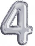  Balon, folie aluminiu, argintiu, cifra 4, 81 cm RB31398