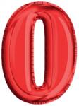  Balon, folie aluminiu, rosu, cifra 0, 81 cm RB31414