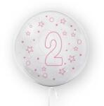 Tuban Balon transparent - roz 45 cm, cifra 2, fete Tuban RB31203