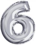 Balon, folie aluminiu, argintiu, cifra 6, 81 cm RB31400