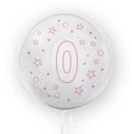 Tuban Balon transparent - roz 45 cm, cifra 0, fete Tuban RB31198