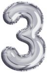  Balon, folie aluminiu, argintiu, cifra 3, 81 cm RB31397