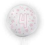 Tuban Balon transparent - roz 45 cm, cifra 4, fete Tuban RB31207