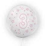 Tuban Balon transparent - roz 45 cm, cifra 3, fete Tuban RB31205