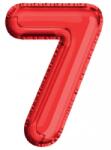  Balon, folie aluminiu, rosu, cifra 7, 40 cm RB31381