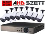  8 KAMERÁS 5MP 6mm AHD KÜLTÉRI CSŐ KAMERARENDSZER, 30m-es INFRÁVAL