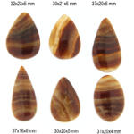  Cabochon din Aragonit Natural - Picatura 30-37 x 16-23 x 4-6 mm - 1 Buc