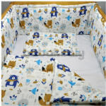 Babakirály Gyermek ágynemű szett Bébi méret, Erdei állatok, kék 75 * 100 cm (3 db/sz)