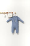 BabyJem Set salopeta cu caciulita cu urechiuse pentru bebelusi ursulet, tongs baby (culoare: albastru, marime: 3-6 luni)
