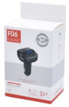  Modulator auto F06, 12-24V , FM cu bluetooth, 2 iesiri USB - Negru