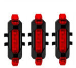  Set 3 lumini LED, stopuri pentru bicicleta, 15 lumeni, incarcare USB, 4 moduri de iluminare