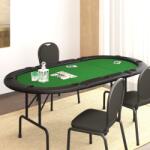 vidaXL zöld összecsukható pókerasztal 10 játékosnak 206 x 106 x 75 cm (80402) - vidaxl