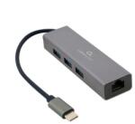 Gembird Hub si Adaptor retea USB-C, 3 x USB 3.1, 1 x RJ45 1000 Mbps, Gembird (A-CMU3-LAN-01) - evomag