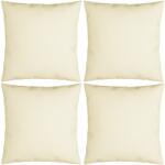 vidaXL Perne decorative, 4 buc. , crem, 40x40 cm, material textil (314325)