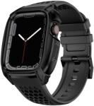 KINGXBAR CYF148 2in1 Rugged Case for Apple Watch SE, 6, 5, 4 (44 mm) Stainless Steel with Strap Black - pcone