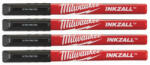 Milwaukee Inkzall jelölőfilckészlet, 0, 6 mm hegyű, 4 db, fekete (48223164)