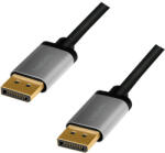 LogiLink DisplayPort kábel, DP/M-DP/M, 4K/60 Hz, alu, fekete/szürke, 1 m (CDA0100)